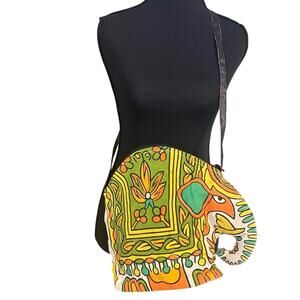 Colorful Elephant Abstract Shoulder Bag made in India Boho novelty festival
